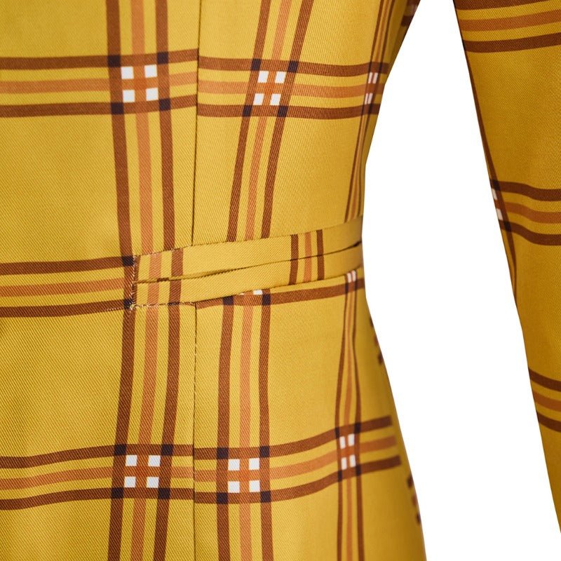Fantasia Cher Clueless para Mulheres - Conjunto Xadrez Amarelo Anos 90 - Estrela Cosplay