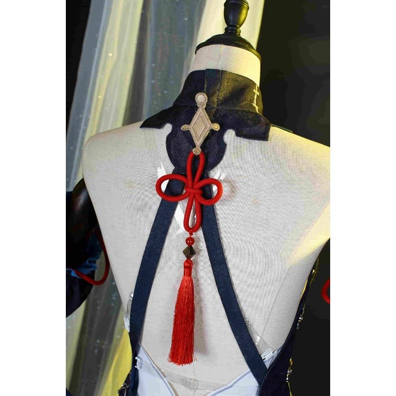 Fantasia Ganyu Cheongsam de Genshin Impact - Traje do Festival das Lanternas Shen He - Estrela Cosplay