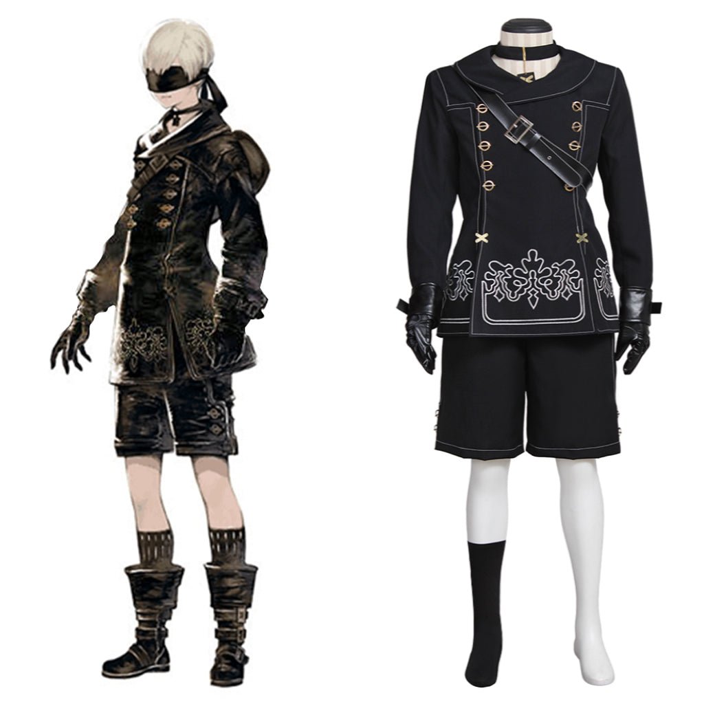 Fantasia de Cosplay NieR Automata 9S - Uniforme YoRHa No.9 Type S Conjunto Completo - Estrela Cosplay