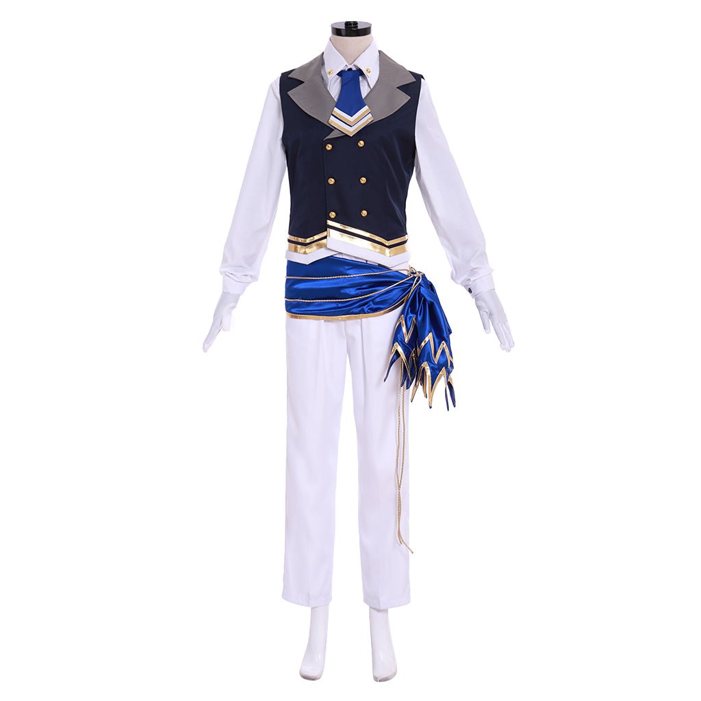 Traje de Cosplay Cavaleiro Sagrado do Leão Dourado Leo Tsukinaga Bloomed Ensemble Stars - Estrela Cosplay