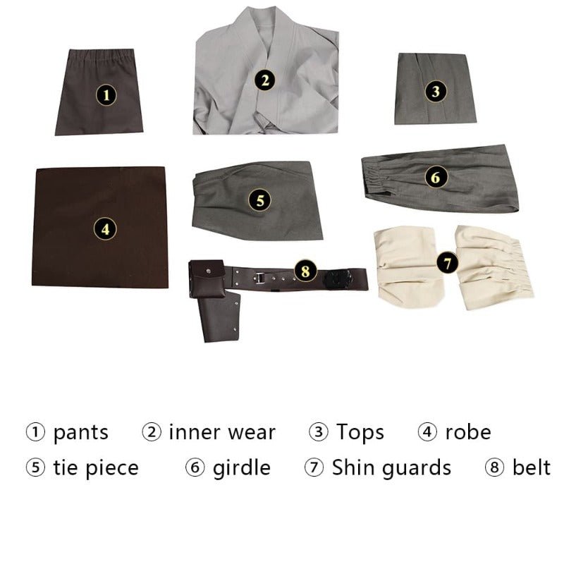 Traje de Cosplay Obi-Wan Kenobi Conjunto Completo - Manto Jedi para Halloween e Carnaval - Estrela Cosplay