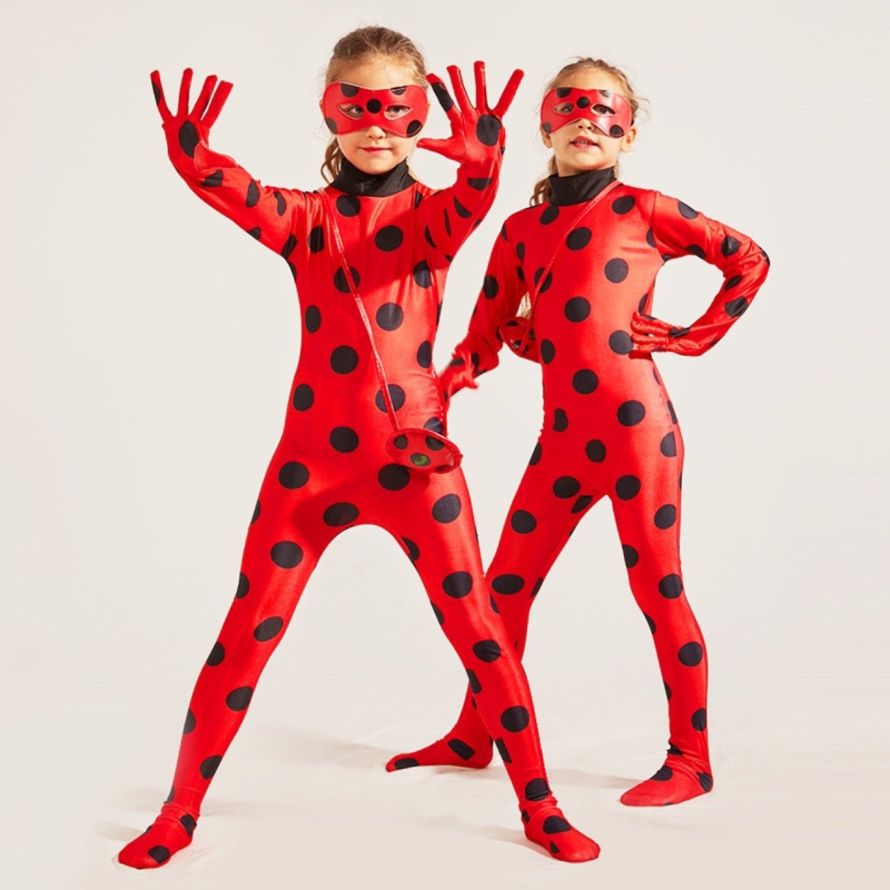 Fantasia Halloween Ladybug & Cat Noir para Crianças - Adorável Macacão Ladybug - Estrela Cosplay