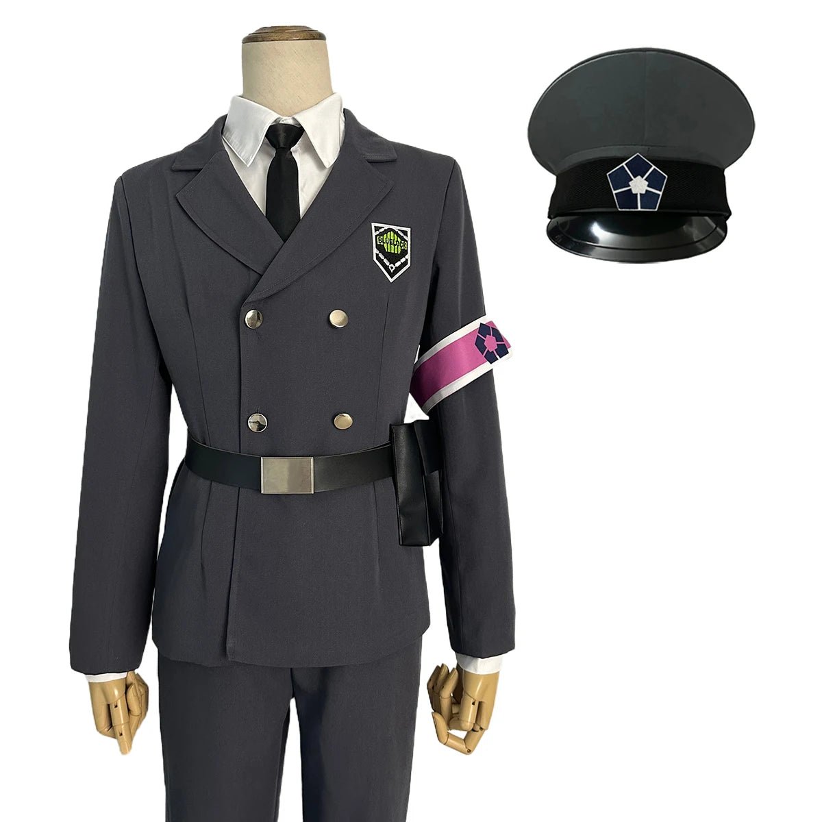 Traje de Cosplay Guarda da Exposição Blue Lock Anime - Rin Itoshi, Isagi, Bachira, Nagi, Chigiri, Reo, Barou, Kunigami com Peruca e Rede de Rosa - Estrela Cosplay