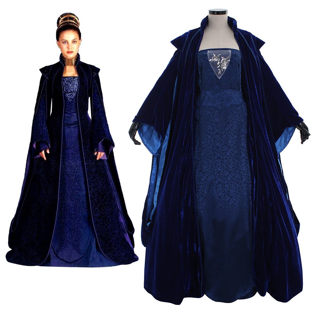 Fantasia Completa Padme Amidala - Vestido da Rainha Amidala para Mulheres Adultas - Estrela Cosplay