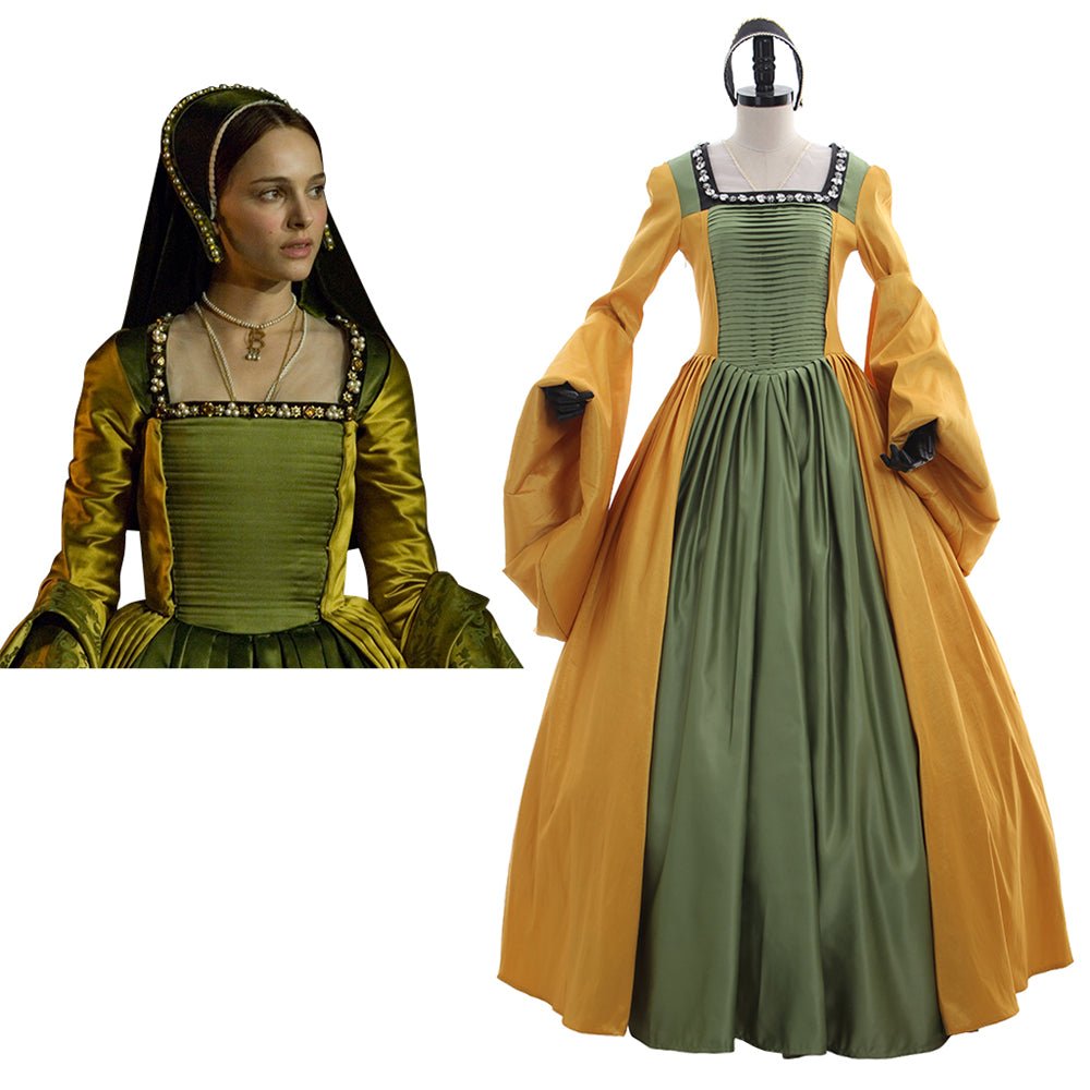 Vestido Tudor de Anne e Mary Boleyn para Mulheres | Traje Medieval para Bailes e Performance - Estrela Cosplay