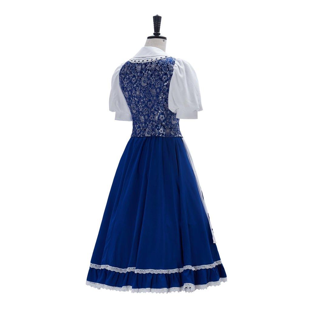 Vestido de Cosplay da Princesa Belle - Vestido de Empregada Azul para Mulheres - Estrela Cosplay