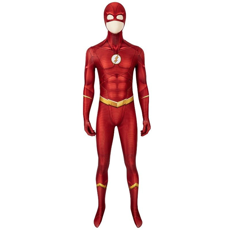 Traje de Cosplay de Barry Allen da Temporada 5 do The Flash - Máscara e Impressão 3D - Conjunto Completo - Estrela Cosplay