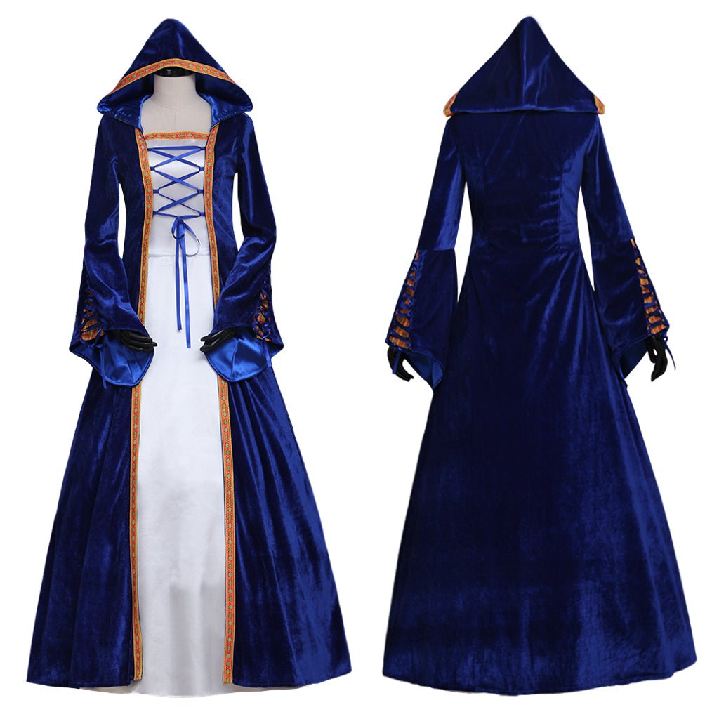 Vestido Medieval Princesa Sulista Retro Fantasia Halloween Nobre Corte Cosplay com Mangas de Sino - Estrela Cosplay