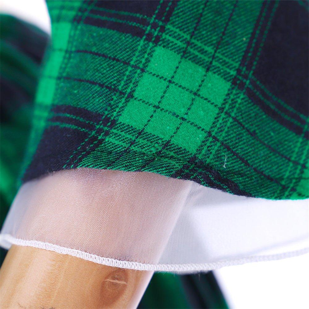 Vestido Rococó Marie Antoinette Século XVIII - Xadrez Verde e Preto com Detalhes de Renda - Estrela Cosplay