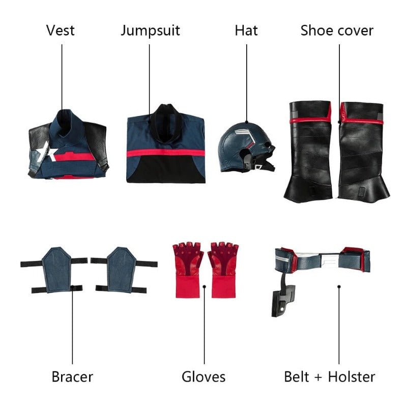 Fantasia Cosplay Capitão América Falcão e Soldado Invernal Agente Americano para Halloween - Estrela Cosplay