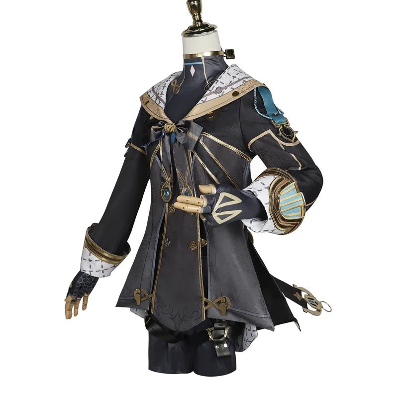 Fantasia Cosplay Freminet de Genshin Impact - Uniforme de Mágico com Chapéu para Halloween, Festas e Role Play - Estrela Cosplay
