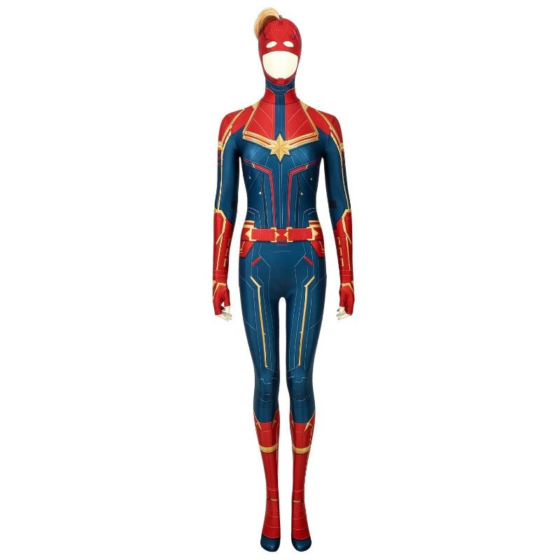 Fantasia Captain Marvel Impressão Digital para Fãs - Estrela Cosplay