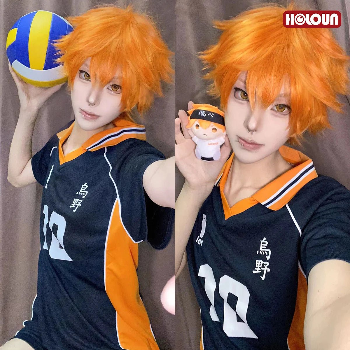 Cosplay de Hinata Shouyou de Haikyuu!! Peruca e Uniforme de Vôlei Karasuno No.10 - Estrela Cosplay