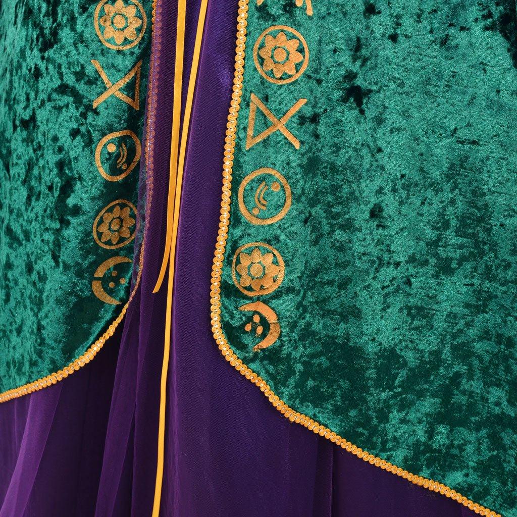 Vestido de Cosplay de Bruxa | Conjunto de Robe Renascentista Verde Medieval para Mulheres - Estrela Cosplay
