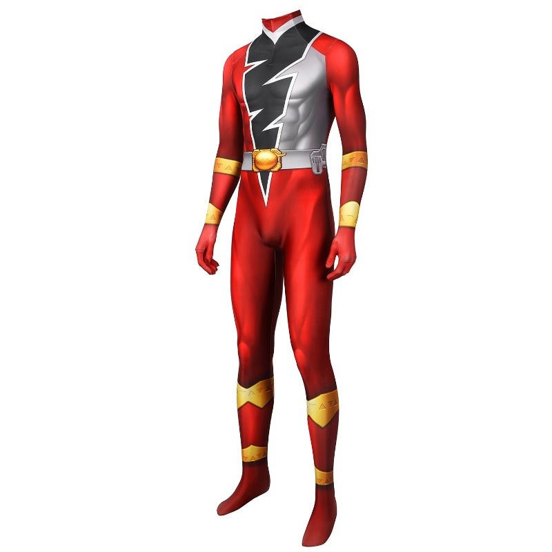 Fantasia de Cosplay Red Ranger KISHIRYU SENTAI RYUSOULGER - Traje de Spandex - Estrela Cosplay