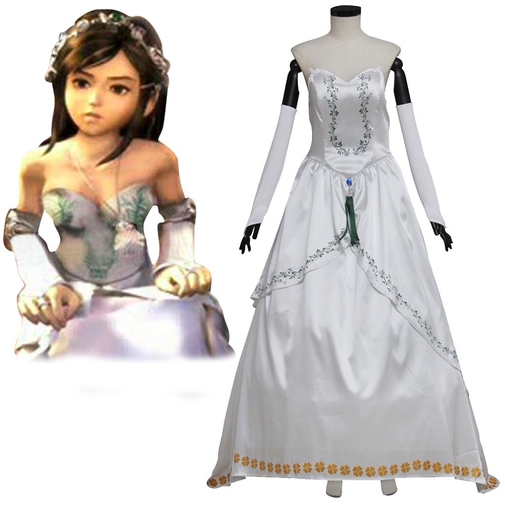 Fantasia de Princesa Garnet de Final Fantasy IX – Vestido de Noiva Branco para Mulheres Adultas - Estrela Cosplay