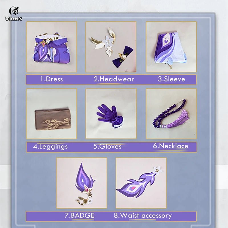 Fantasia Keqing Genshin Impact Cosplay Mulher Roxo Vestido Halloween - Estrela Cosplay