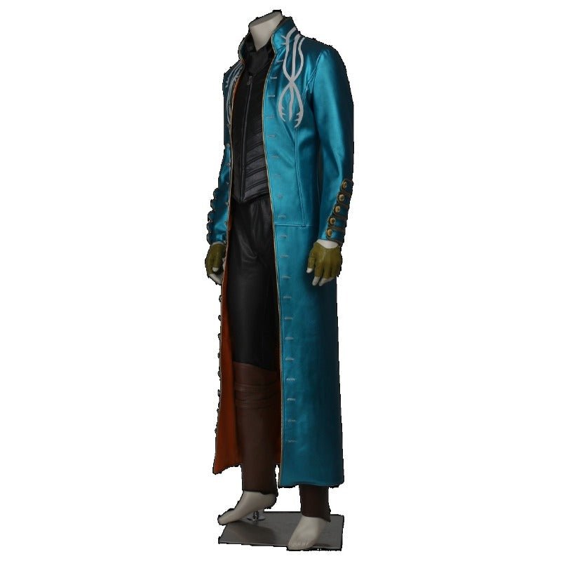 Fantasia de Vergil de Devil May Cry 3 - Casaco Trench em Couro para Cosplay e Halloween - Estrela Cosplay