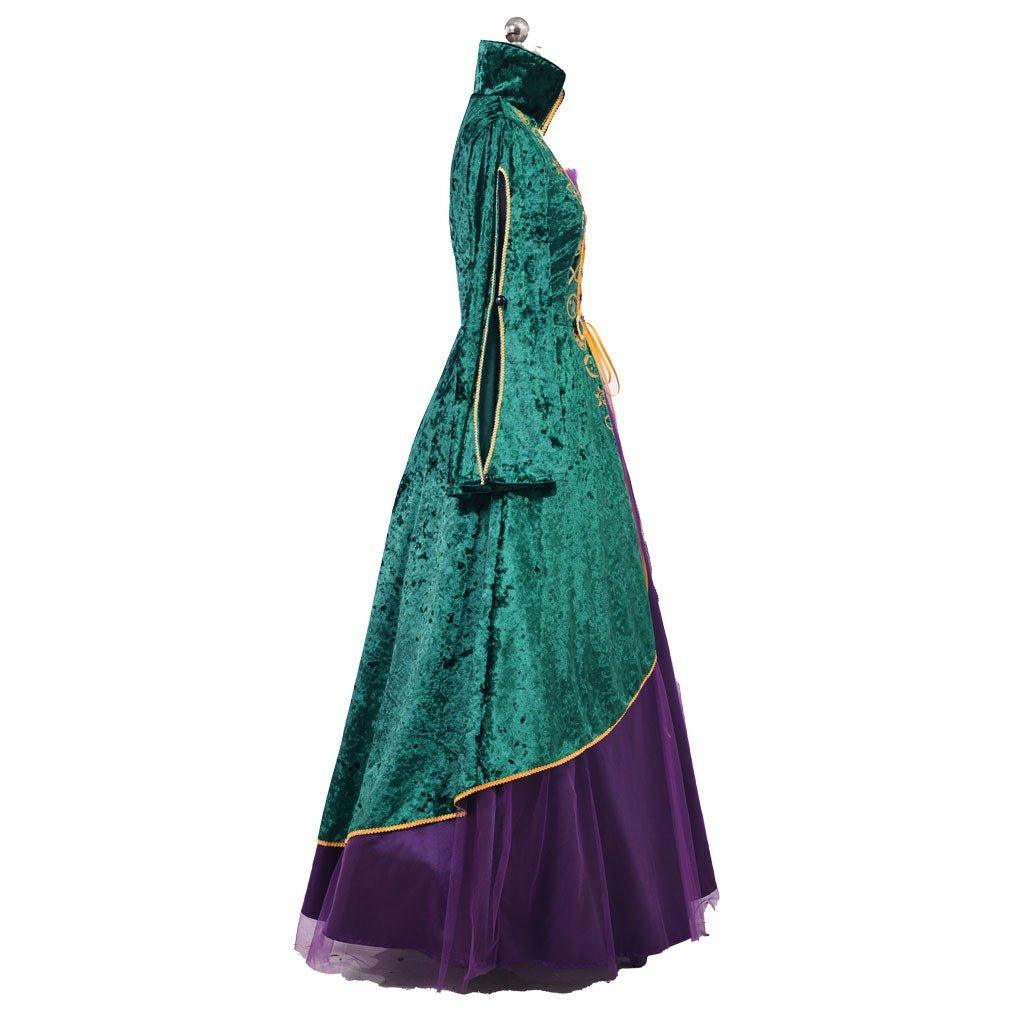 Vestido de Cosplay de Bruxa | Conjunto de Robe Renascentista Verde Medieval para Mulheres - Estrela Cosplay