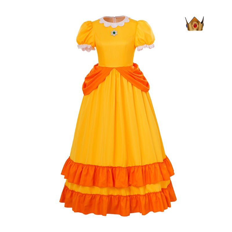 Vestido de Cosplay Rosalina com Coroa - Fantasia da Princesa Daisy para Halloween e Festas - Estrela Cosplay