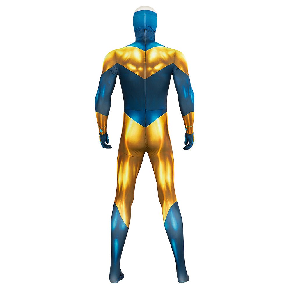 Traje de Booster Gold Michael Jon Carter para Homens – Macacão de Cosplay com Óculos - Estrela Cosplay