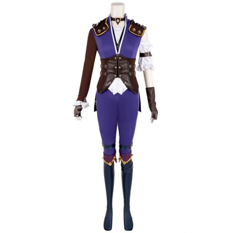 Fantasia Caitlyn Violet Batalha de Duas Cidades de League of Legends - Traje de Cosplay Feminino - Estrela Cosplay