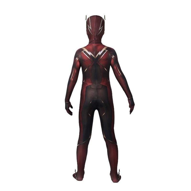 Fantasia de Cosplay do Flash Barry Allen para Crianças - Macacão Impressão 3D e Máscara - Estrela Cosplay