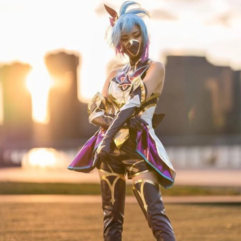 Fantasia de Cosplay Akali Guardião Estelar LOL - Traje Completo para Mulheres - Estrela Cosplay