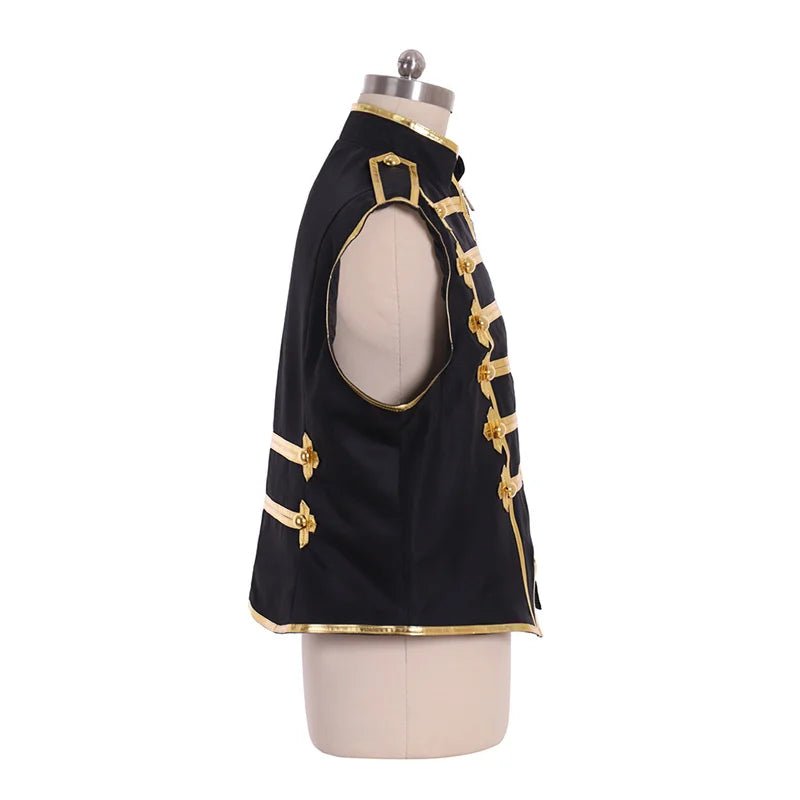 Jaqueta Militar Punk para Banda de Marcha - Colete sem Mangas para Desfile de Baterista | Série Estrela do Cosplay - Estrela Cosplay