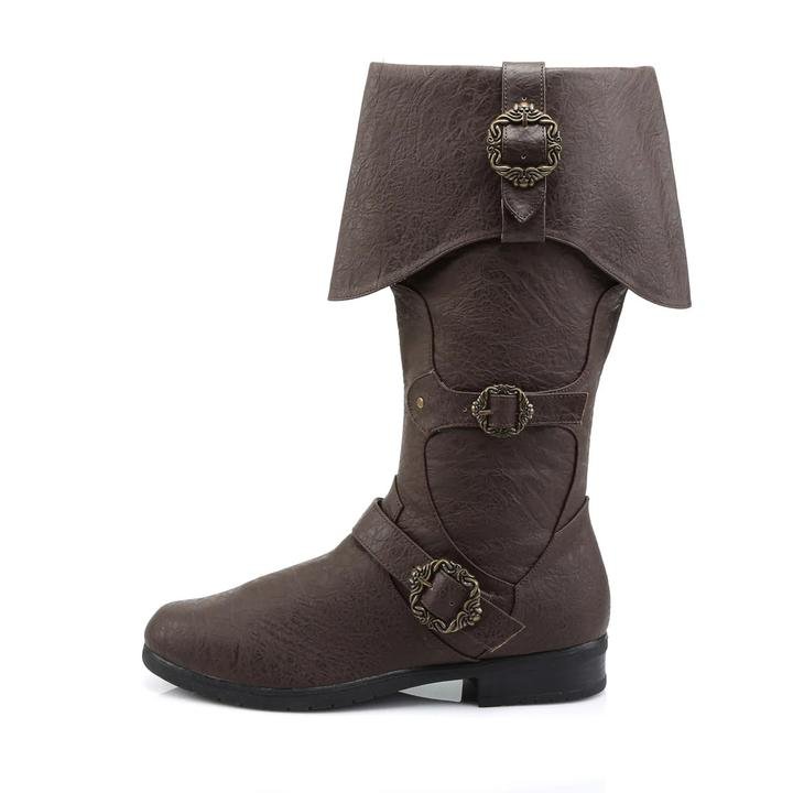Botas de Cavaleiro Renascentista Cano Longo em Couro Sintético para Cosplay Medieval, Viking e Pirata - Estrela Cosplay