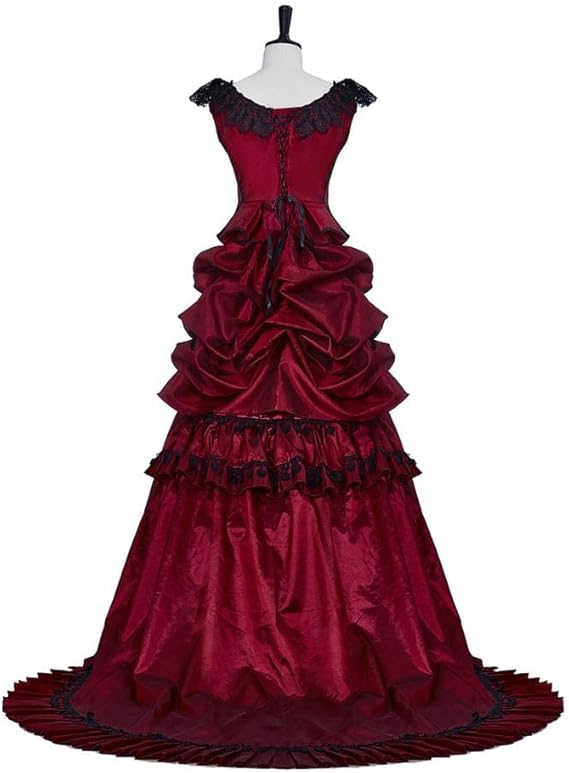 Vestido de Baile Vitoriano – Vestido Gótico com Armação do Século XVIII, Traje Formal de Vampiro - Estrela Cosplay