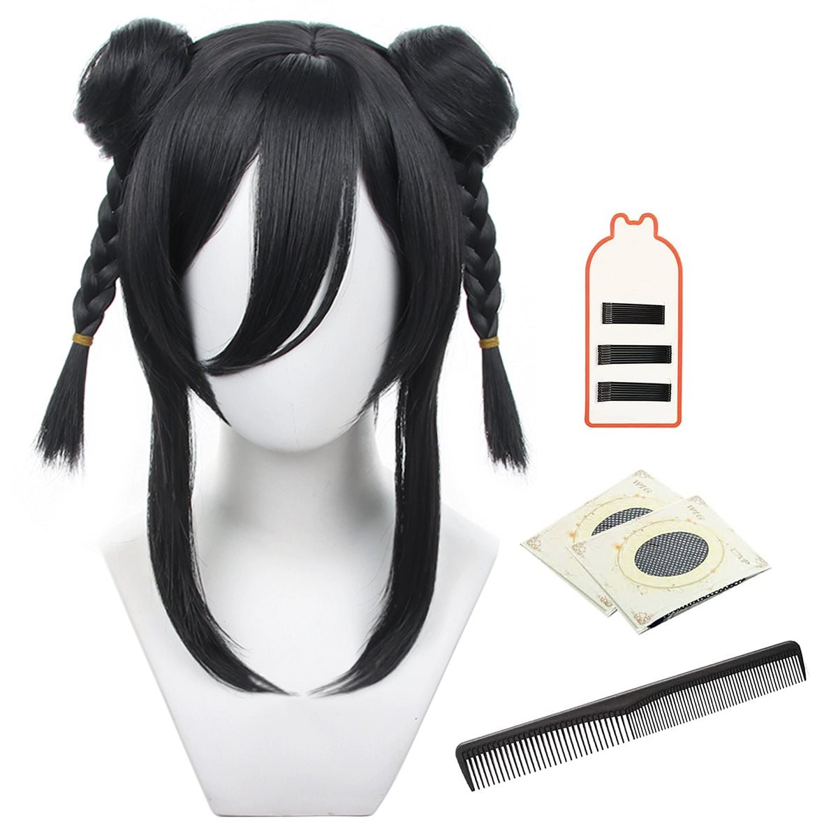 Peruca Blue Lock Qianqie Bao'er Maomao - Estilo Chinês Duplo Coque com Nove Opções de Cores - Estrela Cosplay