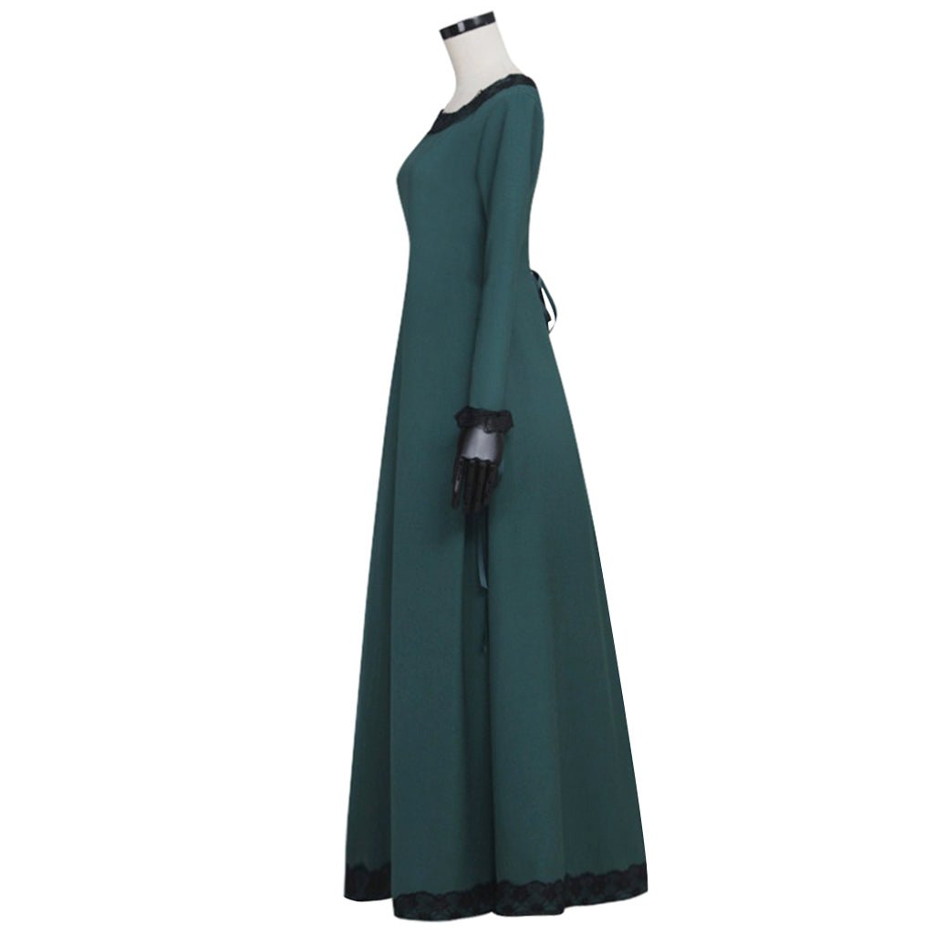 Vestido Medieval Irlandês Renascença Traje Camponês Retro Bodice Verde Escuro para Cosplay - Estrela Cosplay