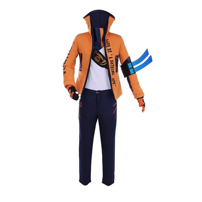 Fantasia de Yasuo Cosplay League of Legends o Imperdoável Uniforme Top Laranja Traje de Carnaval Halloween - Estrela Cosplay