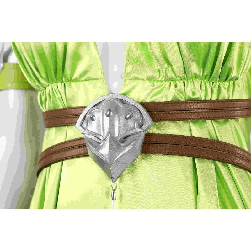 Fantasia FF14 Nophica - Vestido Longo Verde para Halloween e Festas - Estrela Cosplay