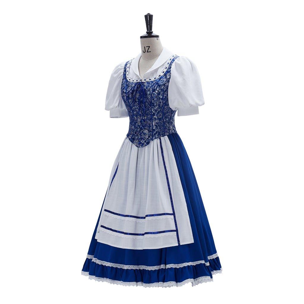 Vestido de Cosplay da Princesa Belle - Vestido de Empregada Azul para Mulheres - Estrela Cosplay