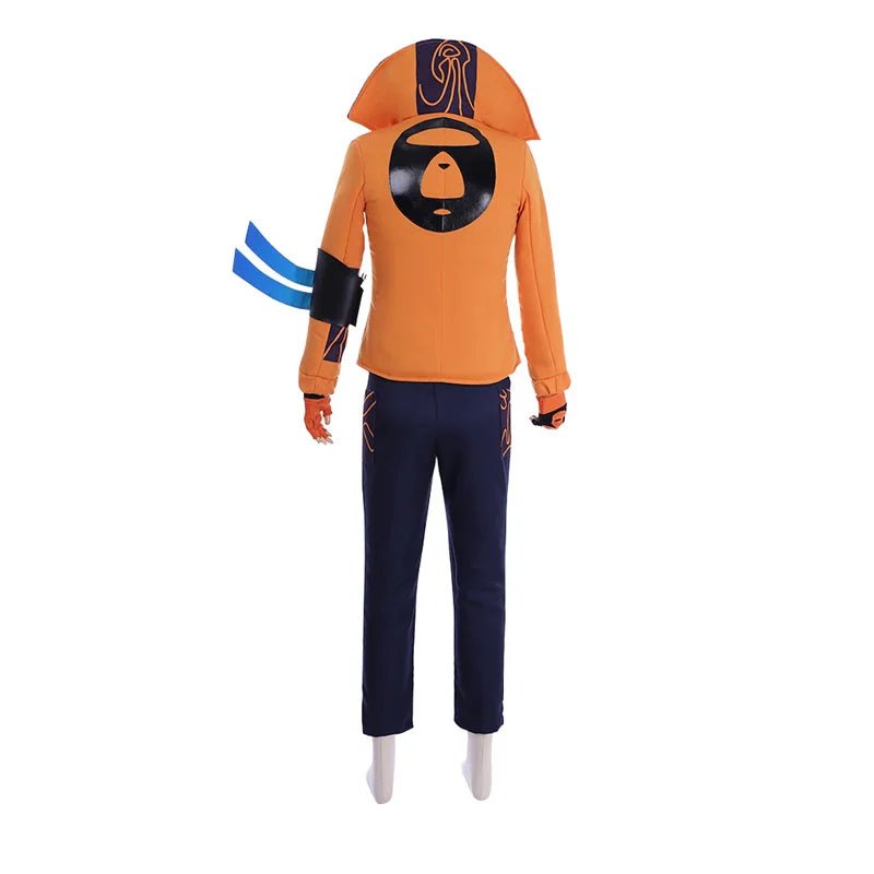 Fantasia de Yasuo Cosplay League of Legends o Imperdoável Uniforme Top Laranja Traje de Carnaval Halloween - Estrela Cosplay
