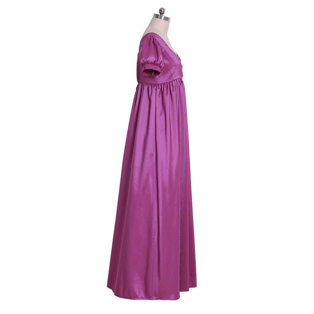 Vestido Roxo Regência Medieval Renascença Nobre para Mulheres Fantasia Teatro - Estrela Cosplay