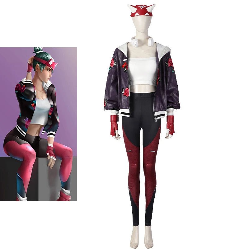 Traje Cosplay Kiriko Jogo Nova Skin Uniforme de Luta para Mulher Conjunto Completo Fantasias Halloween Festa Esportes Natal Carnaval - Estrela Cosplay