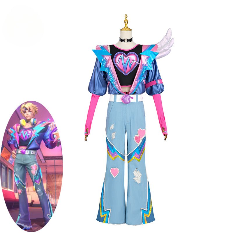 Fantasia de Cosplay LOL Ezreal Apaixonado - Nova Pele de Dia dos Namorados - Conjunto Completo para Homens - Estrela Cosplay