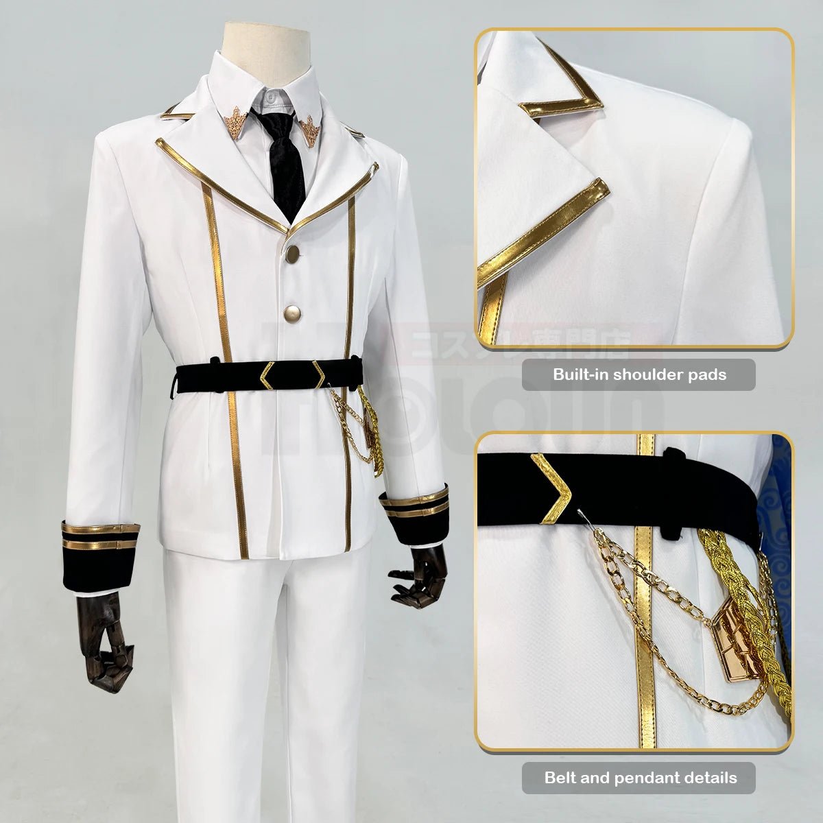 Fantasia de Cosplay Isagi do Anime Blue Lock - Série Anjos e Demônios - Jaqueta, Calças, Manto Branco e Rede de Rosas para Halloween - Estrela Cosplay