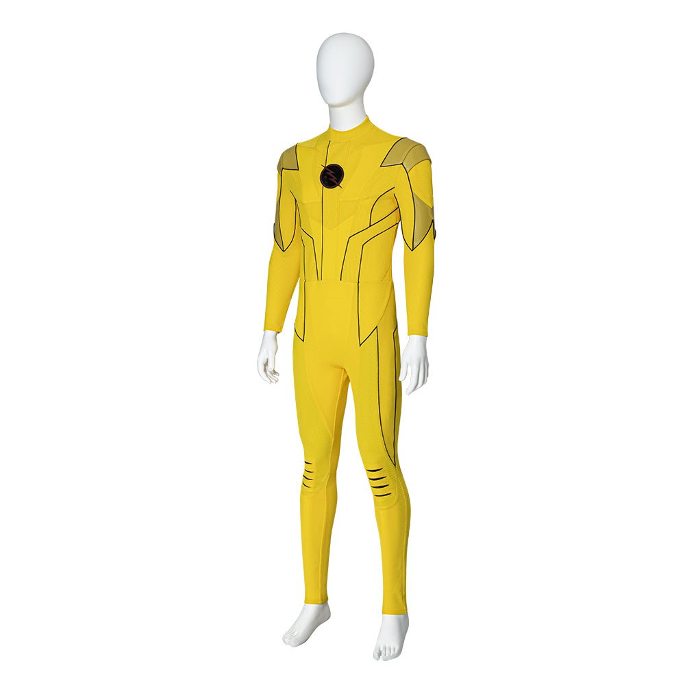 Traje de Cosplay do Flash Reverso Armageddon Barry Allen Amarelo para Homens - Fantasia DC O Flash - Estrela Cosplay