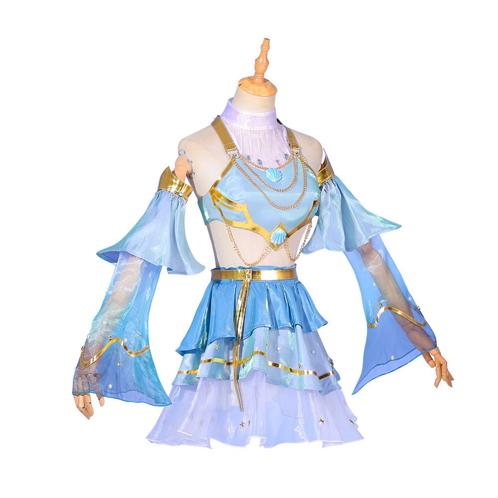 Fantasia de Seraphine de League of Legends - Ocean Song Roupa de Banho, Traje para Festa de Halloween - Estrela Cosplay