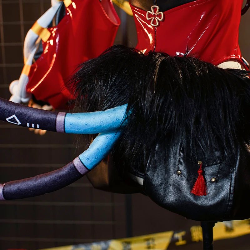 Fantasia de Cosplay Nekomata do Jogo Zenless Zone Zero para Mulheres - Nekomiya Mana Garota Gato Uniforme Vermelho Conjunto Completo Halloween - Estrela Cosplay