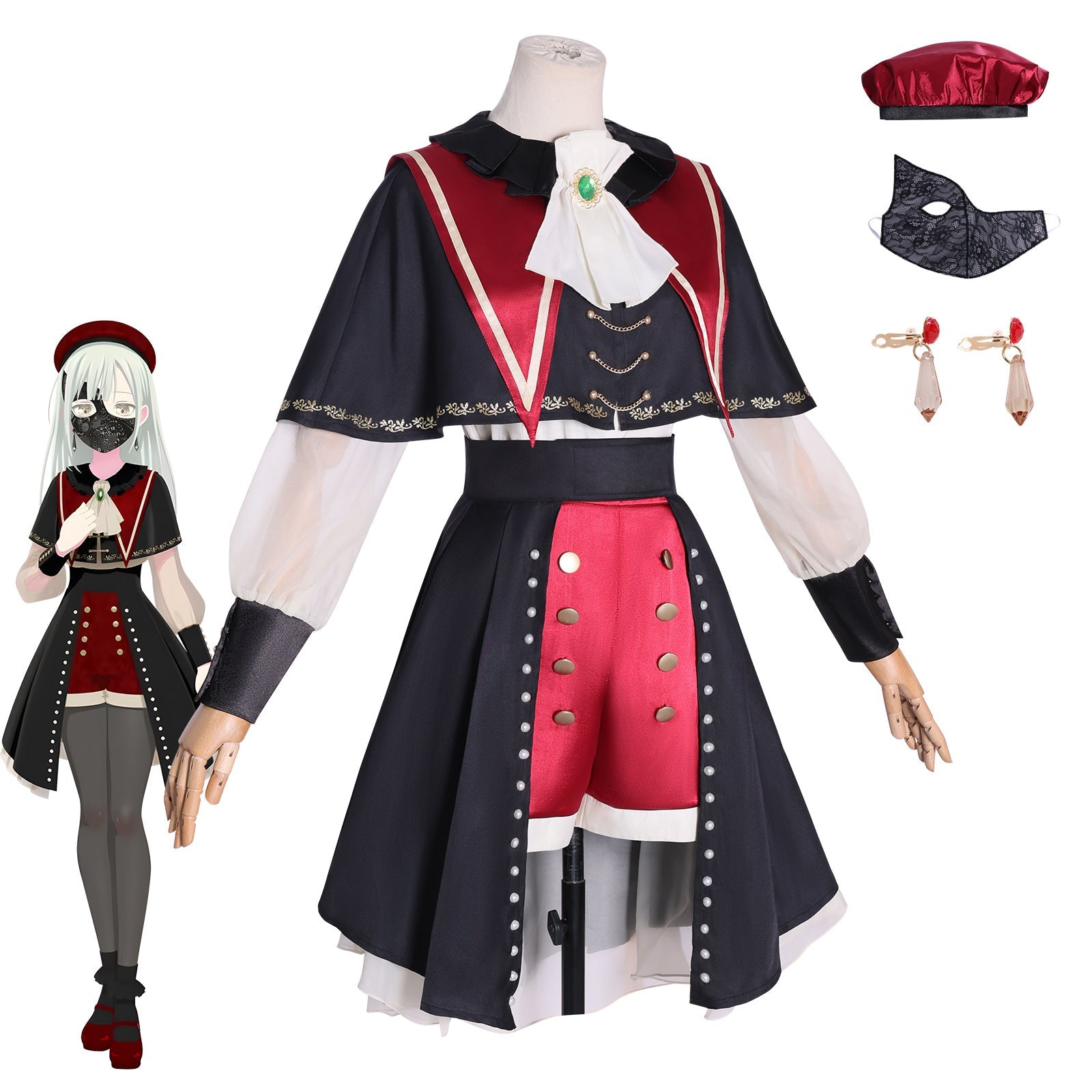 Traje de Cosplay BanG Dream! Ave Mujica Wakana Mutsumi - Estilo Gótico - Estrela Cosplay