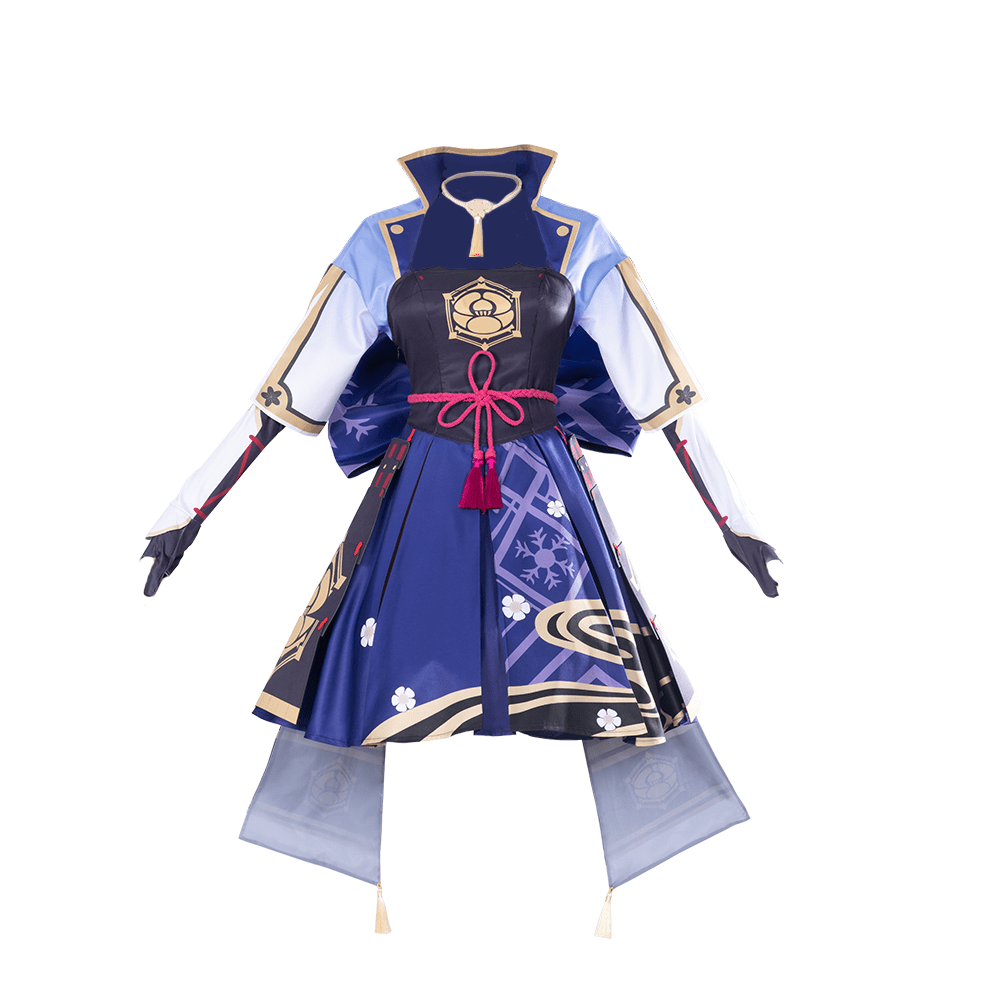 Fantasia Kamisato Ayaka Cosplay para Mulheres Genshin Impact Vestido de Mangas Compridas Conjunto Completo Halloween - Estrela Cosplay