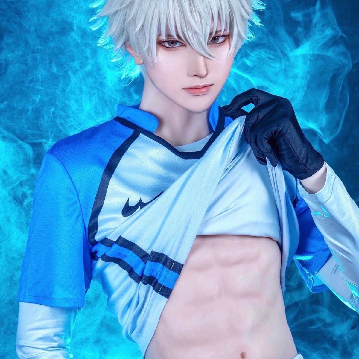 Peruca de Cosplay de Blue Lock Homem SHINE CITY Nagi Reo Mikage Chigiri Rosa Uniforme de Futebol Futebol Diário Esporte - Estrela Cosplay