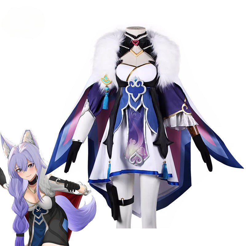 Fantasia Cosplay Baiheng de Honkai Star Rail - Arqueira Foxian e Piloto - Vestido Feminino para Halloween e Festas Temáticas - Estrela Cosplay