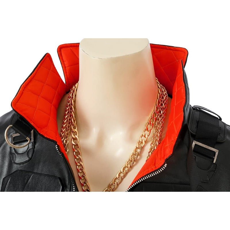 Traje de Cosplay Jackie 2077 em Couro Artificial Fato Preto para Halloween e Festas - Estrela Cosplay