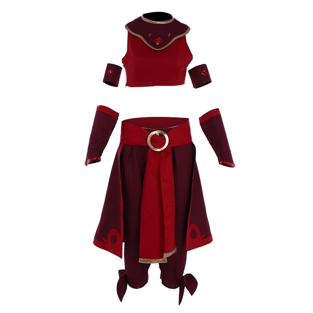 Avatar: O Último Mestre do Ar Fantasia Cosplay Guerreiras Kyoshi Suki Nação do Fogo Vestido Vermelho - Estrela Cosplay